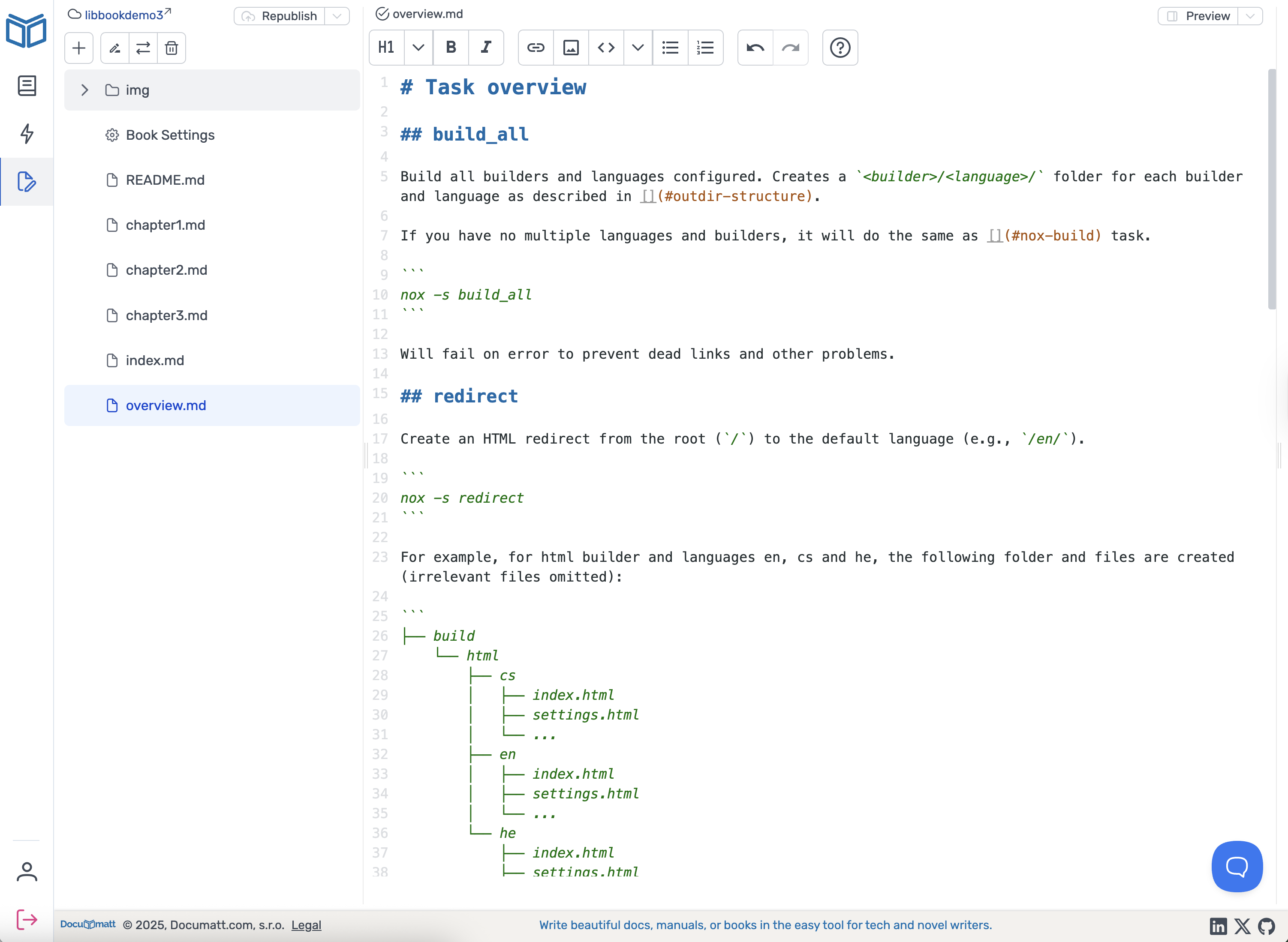 Documatt app editor